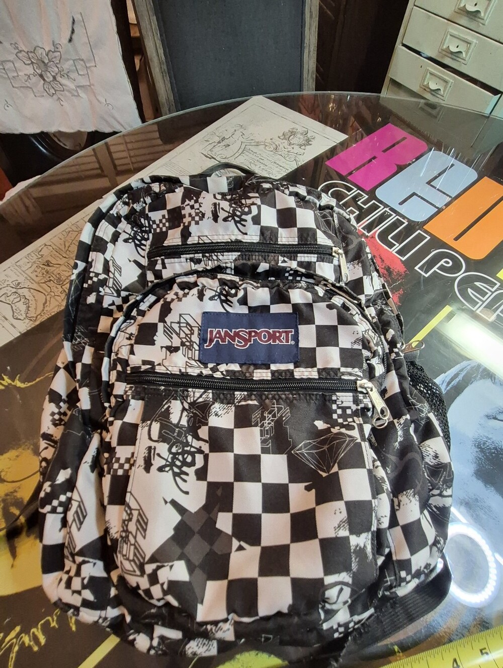 Jansport Black & White Checkerboard Kids Backpack